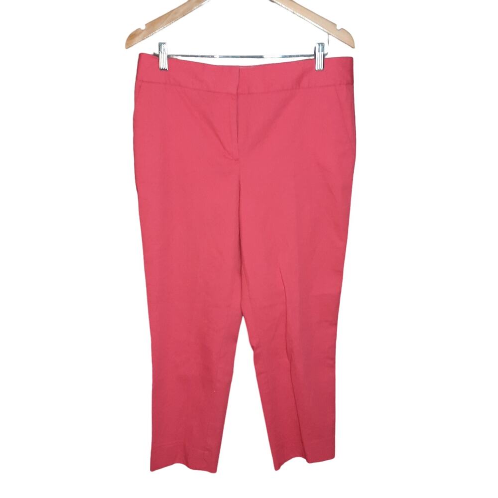 Talbots Womens Dark Coral Slim Crop Pants Size  10
